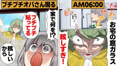 【スカッと】【漫画】「私の睡眠の邪魔！」うちの窓に勝手にプチプチ貼りに来る近所の迷惑オバさんのヤバすぎる主張【モナ・リザの戯言】