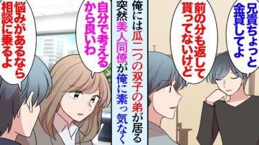 【セカイノフシギ】【漫画】俺には双子の弟が居て顔もそっくりだ「兄さん昨日女の人と繁華街に居た？」俺「居たよ」似てるので弟と間違えられることも多々あるんだが→ある日、職場の美人同僚が俺によそよそしくなり…【マンガ動画】